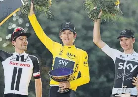  ?? FOTO: AP ?? El último podio. El Tour'19 celebrará el centenario del maillot amarillo