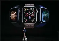  ?? KARL MONDON — STAFF ARCHIVES ?? Apple CEO Tim Cook introduces the new Series 4 Apple Watch line at the company’s annual product launch last year.