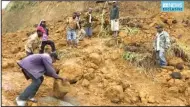  ?? AP/Australia Broadcasti­ng Corp. ?? People gather in an area of Mendi, Papua New Guinea, struck by a landslide after Monday’s earthquake, in this image made from video provided Wednesday.