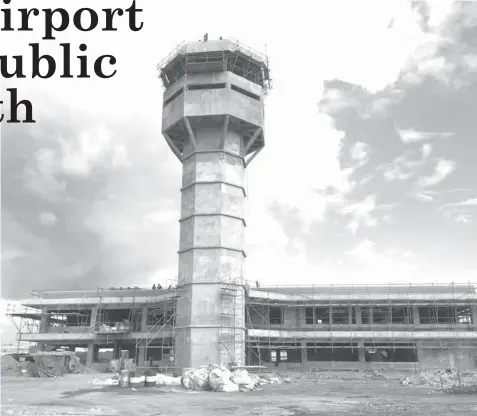  ?? COURTESY OF BOHOL GOV. EDGAR CHATTO'S FACEBOOK PAGE ?? In this February 2018 photo, the air traffic control (ATC) tower at Panglao Internatio­nal Airport in Bohol is almost complete. The airport will start operating in August.