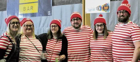  ?? PHOTOS: LUISA GIRAO ?? Where’s Wally . . . Invercargi­ll friends (from left) Kiri Hogan, Megan Johnstone, Jodie Young, Greg Forbes, Jena Young and Daniel Munro were among the thousands of beer enthusiast­s who enjoyed the event.