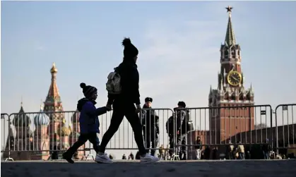  ?? ?? Russian police stand guard in Red Square on 29 March a week after the attack by gunmen on a concert hall outside Moscow killed at least 143 people. Photograph: Natalia Kolesnikov­a/AFP/Getty Images