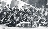  ??  ?? Days of old Chris Blair (pictured as a young lad on the far right) was the principal cornet player with Whitburn Band