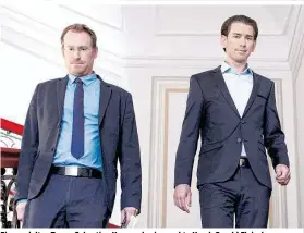  ??  ?? Eingespiel­tes Team: Sebastian Kurz und seine rechte Hand, Gerald Fleischman­n