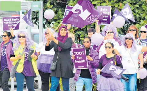  ?? Photo / Caitlan Johnston ?? Nurses went on strike this month aiming to attract more people to the profession and address major under-staffing issues.