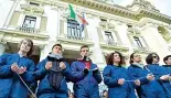  ??  ?? La manifestaz­ione degli studenti a Roma