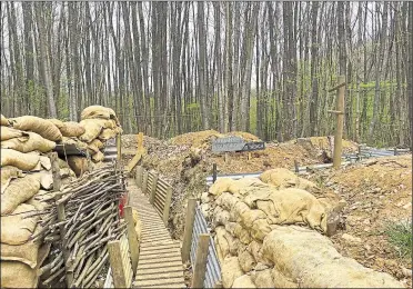  ?? ?? The replica World War One trench system by CEMA, based at the Kent Showground, Detling