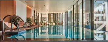  ?? ?? The indoor infinity lap pool at The Sky Residences