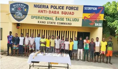  ?? ?? Suspects paraded by the police in Kano recently