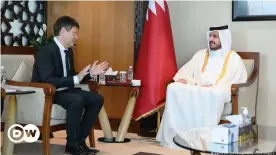  ?? ?? Robert Habeck et l'émir du Qatar,Tamin bin Hamad Al Thani