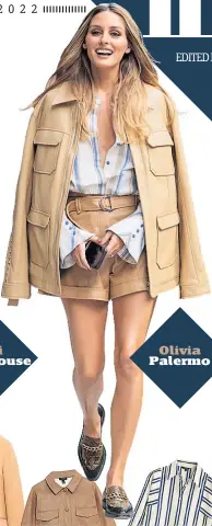  ?? ?? Jacket, £22, New Look; shorts, £60, Abercrombi­e & Fitch; blouse, £69.95, Massimo Dutti; loafers, £30, River Island at very.co.uk