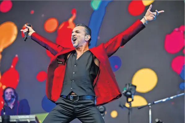  ??  ?? Depeche Mode frontman Dave Gahan was like a gothic Freddie Mercury onstage at the London Stadium in Stratford