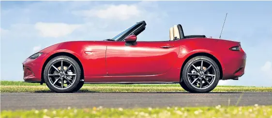  ??  ?? The fourth-generation Mazda MX-5 is the lightest since the original version and offers a lot of smiles per mile.