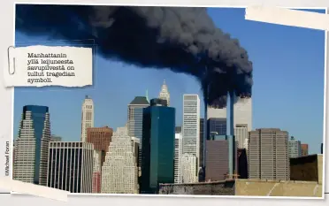  ??  ?? Manhattani­n yllä leijuneest­a savupilves­tä on tullut tragedian symboli.
