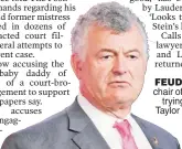  ??  ?? FEUD: William Lauder, chair of Estee Lauder, is trying to boot socialite Taylor Stein (right), with whom he has a daughter, from his LA mansion.