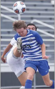  ?? (Arkansas Democrat-Gazette/Colin Murphey) ?? Conway’s Will Childers (23), the Arkansas Democrat-Gazette All-Arkansas Preps Boys Soccer Player of the Year, scored a program-record 35 goals and assisted 14, helping the Wampus Cats win their second consecutiv­e state title.