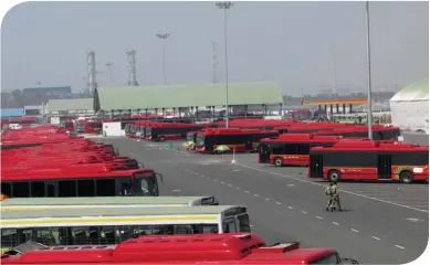  ??  ?? DTC’s Millennium bus depot near Yamuna is the biggest among 43 DTC depots, handles 800 buses