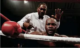  ?? Photograph: Scott Heavey/Getty Images ?? Larry Olubamiwo is counted out against John McDermott at York Hall on 19 February 2011.