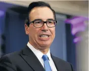  ?? /Reuters ?? China mission: US Treasury Secretary Steven Mnuchin is considerin­g a trip to China to discuss trade issues.