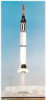  ??  ?? Launch of the unmanned Mercury Redstone 1A from Cape Canaveral, Florida, on Dec. 19, 1960. It was the first successful flight to a peak altitude of 135 miles.