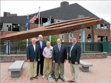  ?? SUBMITTED PHOTO ?? Pictured from left are: James Ziegler, executive director of the National Iron & Steel Heritage Museum; Charles L. Huston III, member of the Board of Directors of NISHM and the Huston Foundation; Eugene DiOrio, founder of the Graystone Society and...