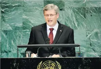  ?? EMMANUEL DUNAND/AFP/GETTY IMAGES FILES ?? Prime Minister Stephen Harper will be in New York next week, but not to address the UN General Assembly.