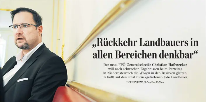  ??  ?? Laut Christian Hafenecker gibt es kaum Beschwerde­n wegen der Ausweitung der Tageshöchs­tarbeitsze­it auf zwölf Stunden. Die FPÖ-Wähler hätten sich „gescheit informiert“.