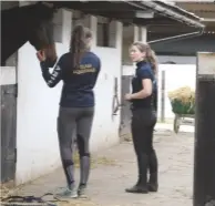  ??  ?? ‘We do feel like a family’: the whole team gets stuck in at Vittoria’s yard