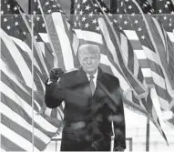  ?? JACQUELYN MARTIN/AP ?? President Donald Trump arrives to speak at a rally Wednesday in Washington.