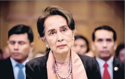  ?? UN PHOTO / EFE ?? Aung San Suu Kyi, líder de facto de Birmania, en la Corte Internacio­nal de Justicia de la ONU en La Haya