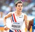  ??  ?? Mezzofondo Jakob Ingebrigts­en, 17 anni, norvegese, fratello di Filip, ha vinto siepi e 5000 agli Europei junior