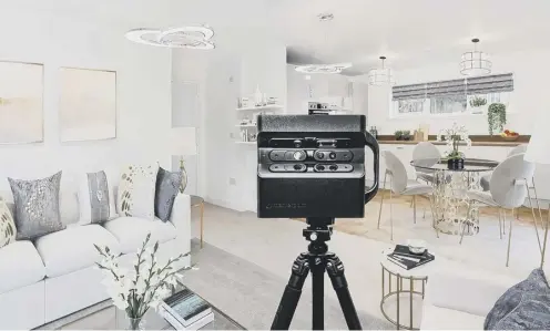  ??  ?? 0 A hi-tech Matterport camera, used by Scottish firm Property Studios to create realistic 3D walkthroug­hs of properties