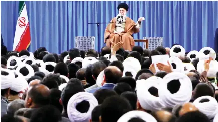  ??  ?? Iran’s supreme leader Ayatollah Ali Khamenei delivers a statement in Tehran. (AFP)