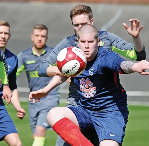  ?? ?? BACK OF THE NET: Adam Holford was on the scoresheet as AFC Alsager claimed another Premier Division victory at the weekend.