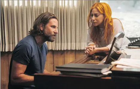  ?? WARNER BROS. ?? Bradley Cooper and Lady Gaga star in the 2018 hit movie A Star Is Born, a film many insiders feel could lead the Oscar race.