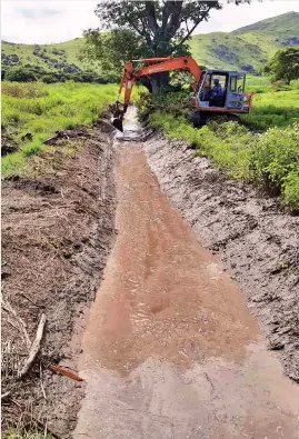  ?? Photo: Ministry of Waterways ?? Drainage works in Gallau Settlement, Rakiraki.