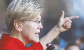  ?? Staff photo by NICoLaUs CZaRNECKI ?? FOCUSED ON TRUMP: U.S. Sen. Elizabeth Warren spoke in Lawrence yesterday.