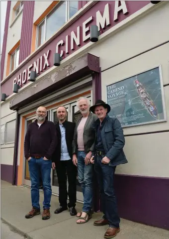  ?? Photo by Declan Malone ?? The three remaining members of the original Camino na Sáile crew - Liam Holden, Breanndán Ó Beaglaoich and Breandán-Pháid Ó Muircheart­aigh with director Dónal Ó Céilleacha­ir (second from left) after Sunday’s showing of ‘The Camino Voyage - Iomramh an...