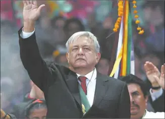  ??  ?? Lopez Obrador en la ceremonia de asunción como presidente de México