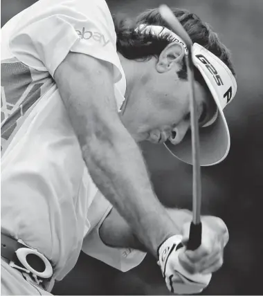  ?? MATT SLOCUM/ THE ASSOCIATED PRESS ?? Bubba Watson tees off during the Masters Sunday. He had a 10 on the 12th hole and finished ninth from the bottom.