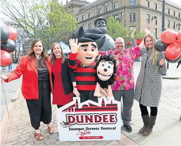  ?? ?? BEANOTOWN: Dennis, Gnasher and other favourites will take over Dundee in July.
