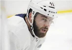  ?? DAVID BLOOM ?? Evan Polei takes part in the Edmonton Oilers rookie camp at Rogers Place, on Monday. He had a goal in Wednesday loss to Calgary