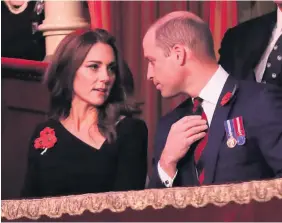  ??  ?? The Duke and Duchess of Cambridge and, right, Queen Elizabeth II with Princess Anne, Prince Michael of Kent, Prince Edward and Prince Charles