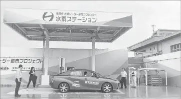  ??  ?? THE FILLING STATION in Fukuoka is open just one day a week, for now. A recent survey ranked Los Angeles County No. 1 in the country for its potential to produce hydrogen from landfills and other sources.