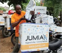  ?? PIUS Utomi ekpei / afp / Getty images files ?? Nigerian-based online retail company Jumia, which ships to homes, offices and warehouses in several
African countries, went public this week.