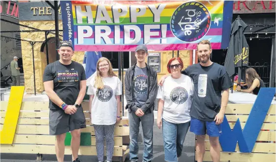  ?? ANDREW WATERMAN/THE TELEGRAM ?? Members of the St. John’s Pride board of directors. From left are Garvin Greening, Mackenzie Grace, Andrew Sonsogno, Karin Power and Greg Noseworthy.