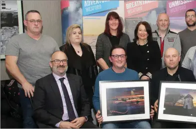  ??  ?? At the prizegivin­g for the Visit Wexford photograph­ic competitio­n in Clayton Whites Hotel (from left) back, Graha Betty O’Brien, Royston Palmer (3rd), Aaron O’Reilly, Mary Mangru and Adrian Antos; front, Colm Neville (Visit Wex Michael Mroz (winner) and Billy Dunne (Wexford County Council).