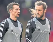  ??  ?? Craig Bryson and Stevie May were together at Aberdeen for a short time this summer.
