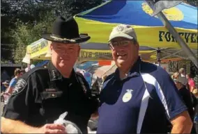 ?? PHOTO COURTESY KEITH SCHIEBEL ?? Keith Schiebel with Oneida County Sheriff Robert Maciol at a recent event in Remsen.