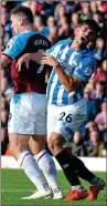  ??  ?? UGLY: Schindler is caught by an elbow from Vokes